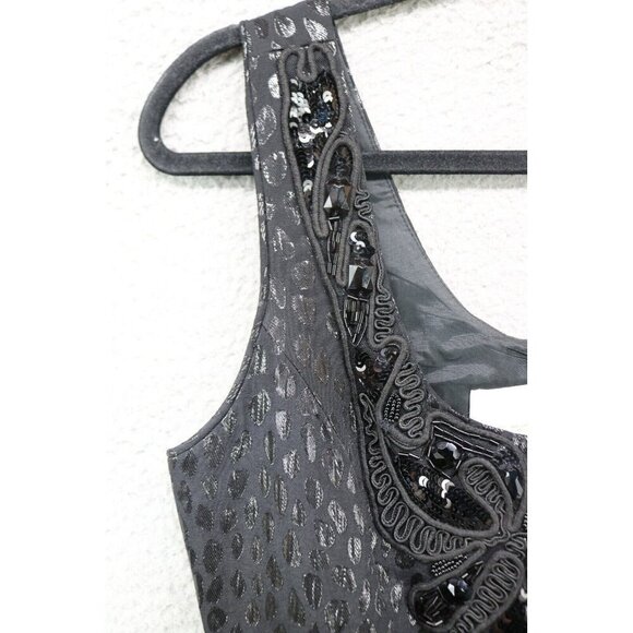 Donna Morgan Beaded Sequins Fit & Flare Dress-Sparkles-6-Pockets-New w/Tags - Picture 12 of 16